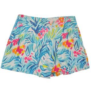 Lilly Pulitzer Sz 4 MARII SERENE BLUE TIPPY TOP Print Skort